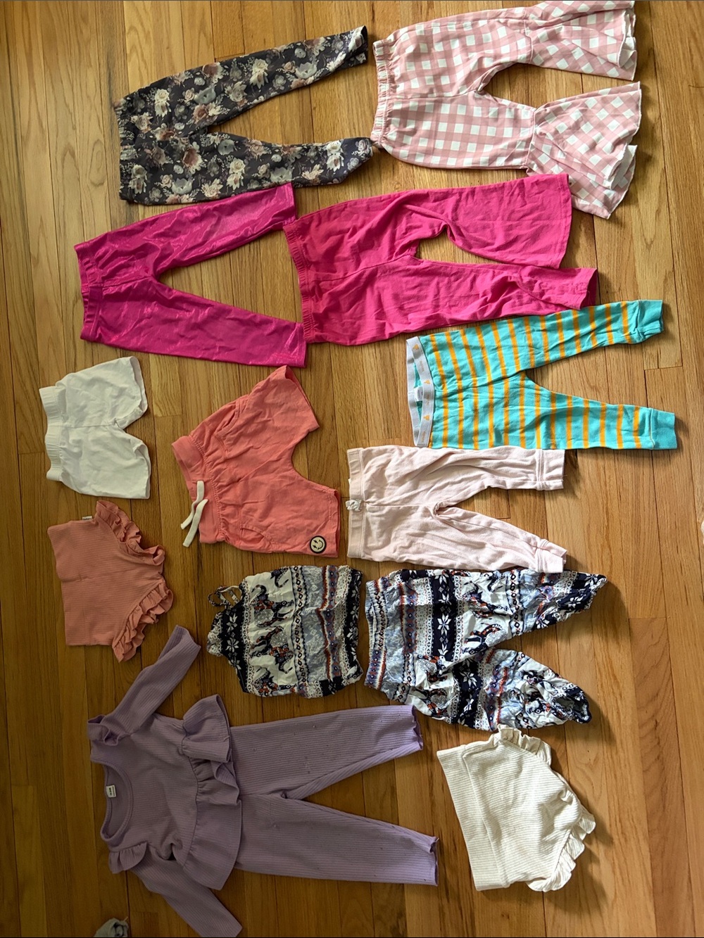 Girls Mixed Jogger & Legging Lot - Pink, Purple, Teal, Floral